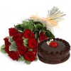Κόκκινα τριαντάφυλλα και τούρτα +80,00€